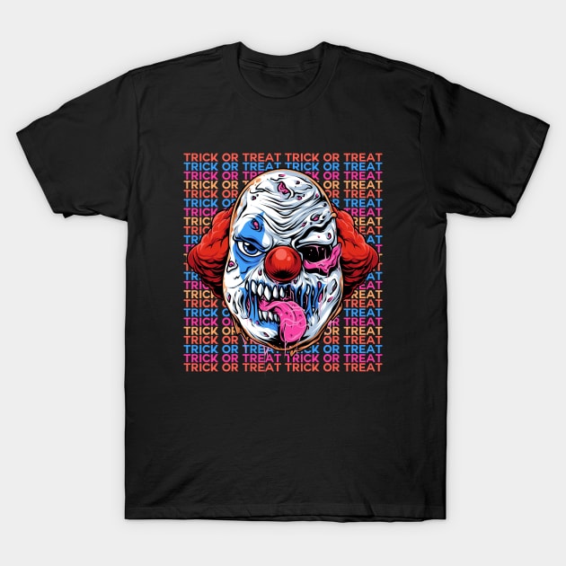 Trick Or Treat Zombie Clown T-Shirt by AngelFlame